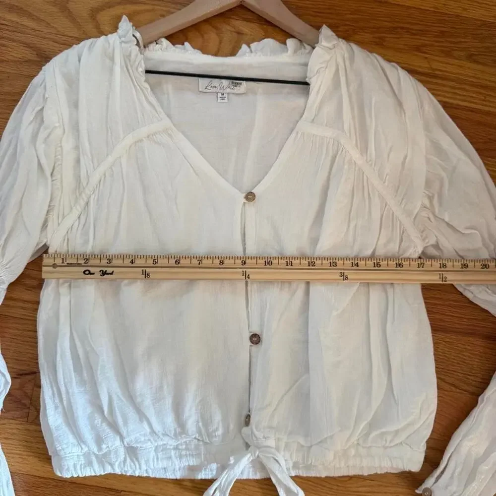 Vintage inspired white cotton peasant top cottagecore boho romantic